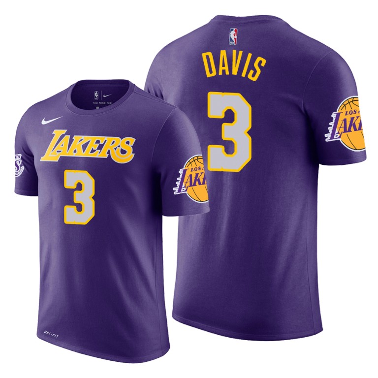 Men's Los Angeles Lakers Anthony Davis #3 NBA Statement Edition Purple Basketball T-Shirt CXG5083SP